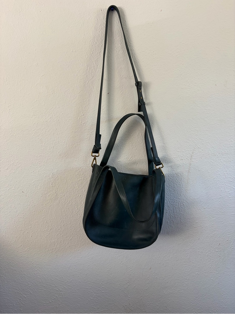 Madewell Leather Hobo Crossbody with Top Handles